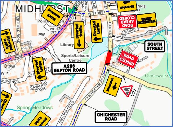 map of road closure