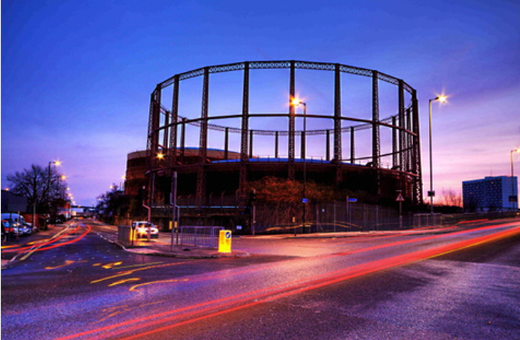 Southampton Gas Holder at night