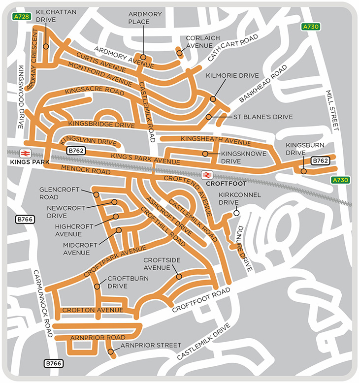 Kings Park Glasgow Map Glasgow, King's Park And Croftfoot Areas | Sgn Your Gas. Our Network.