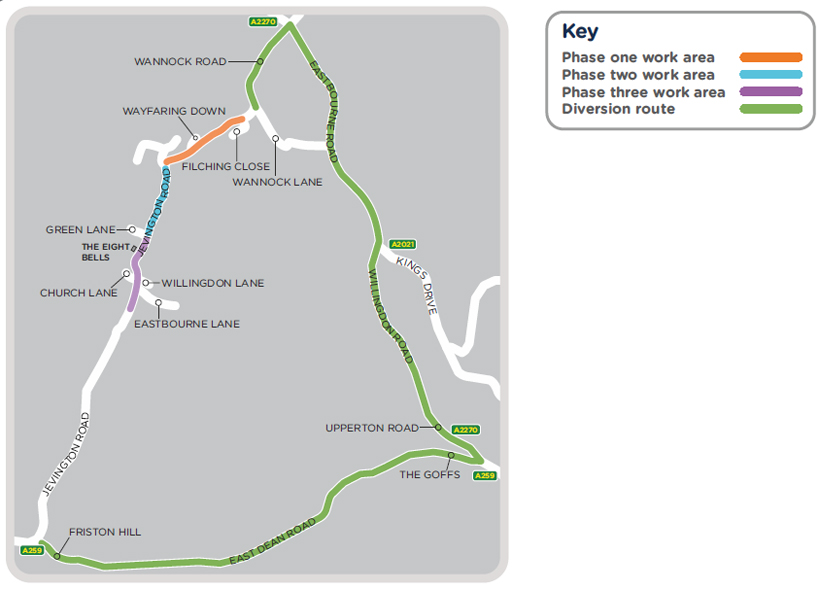 A map of our work in Jevington Road, Eastbourne