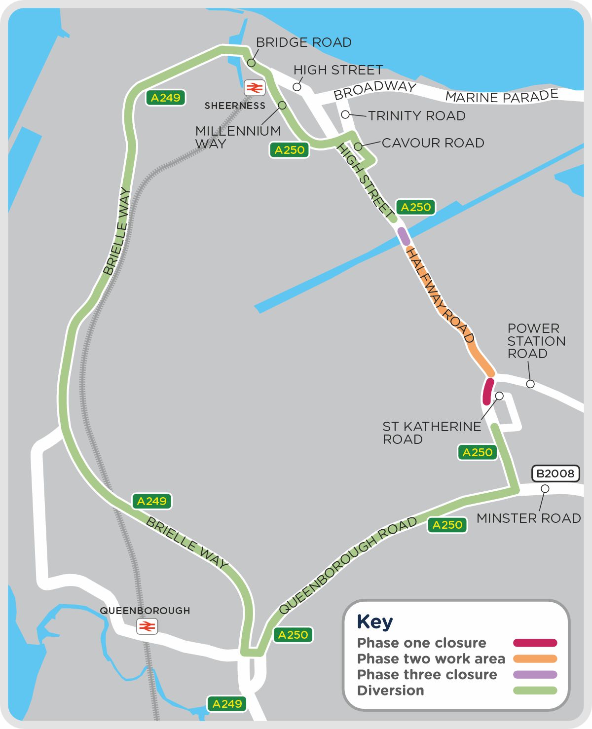 A map of our work in Halfway Road, Sheerness as detailed on the project webpage