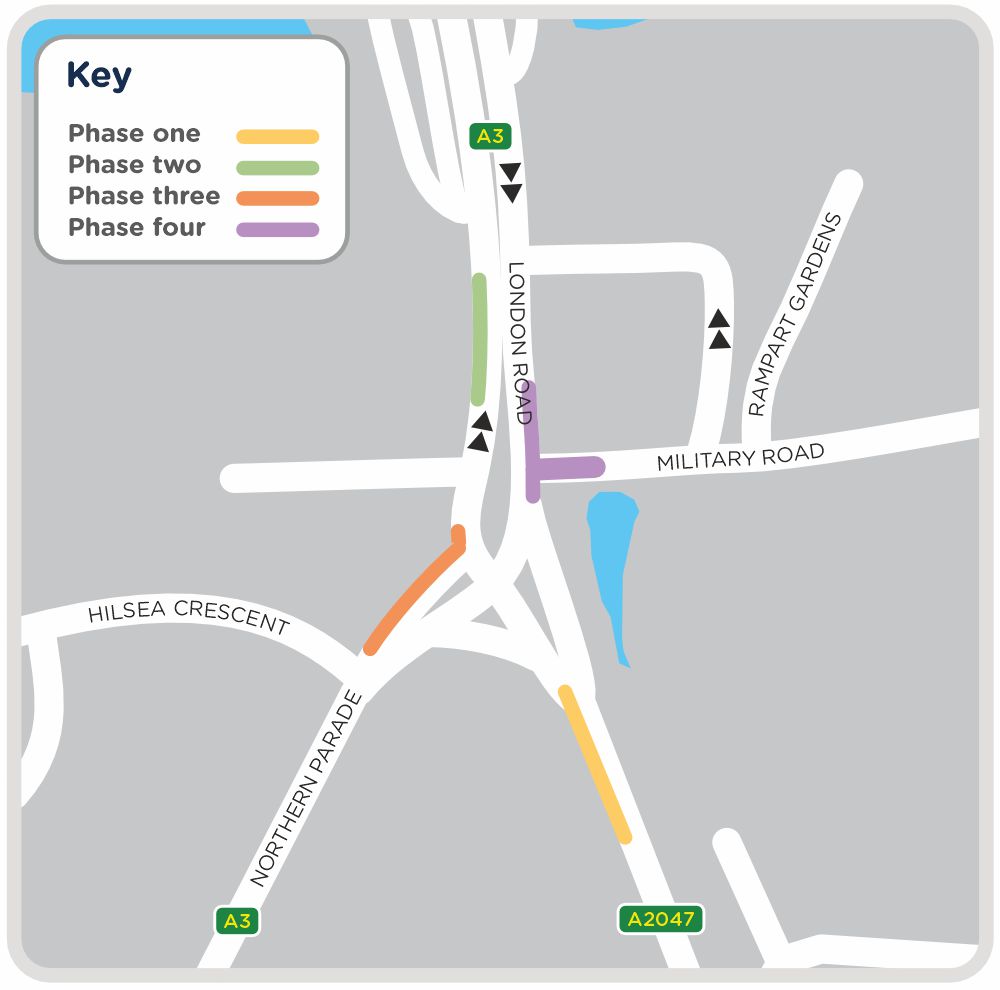 A map outlining our work in London Road, Portsmouth, as detailed on this page