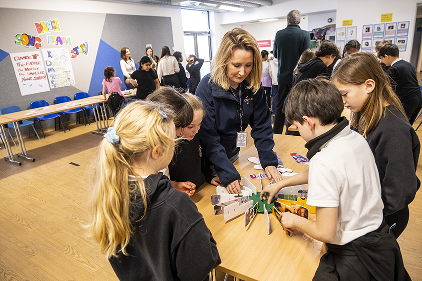 LTS Futures Project Director, Nancy Thomson and Granton Primary School kids