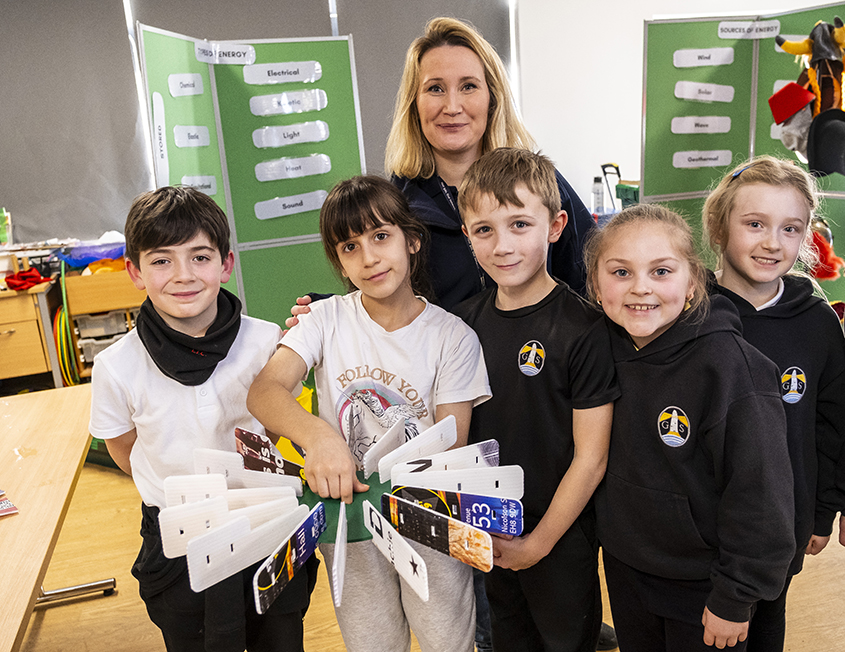 LTS Futures Project Director, Nancy Thomson and Granton Primary School kids