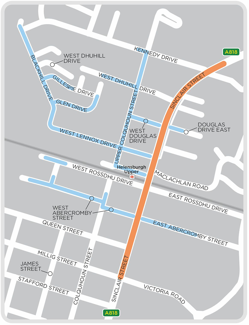 A map showing phases and work areas for this project