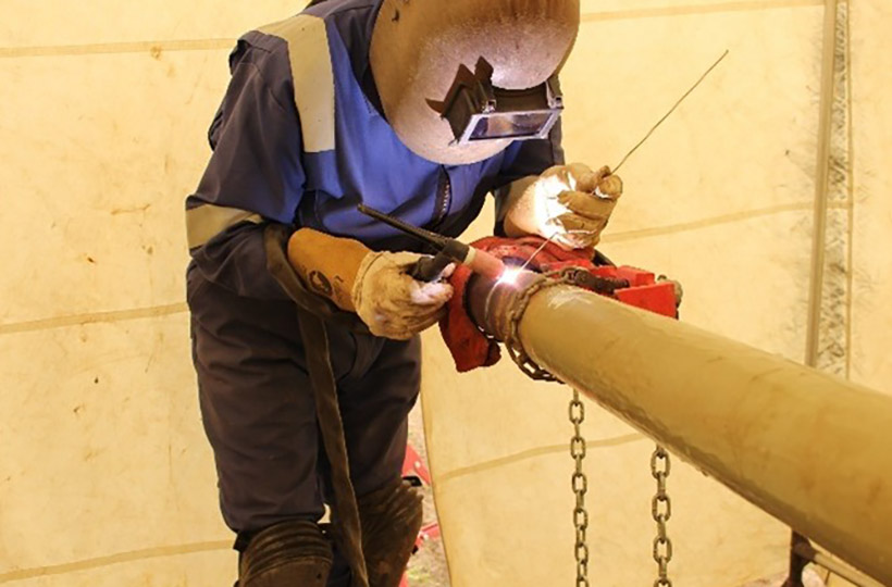 Figure 8 - Welding the hydrogen supply pipeline