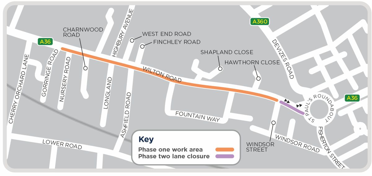 Map of roadworks