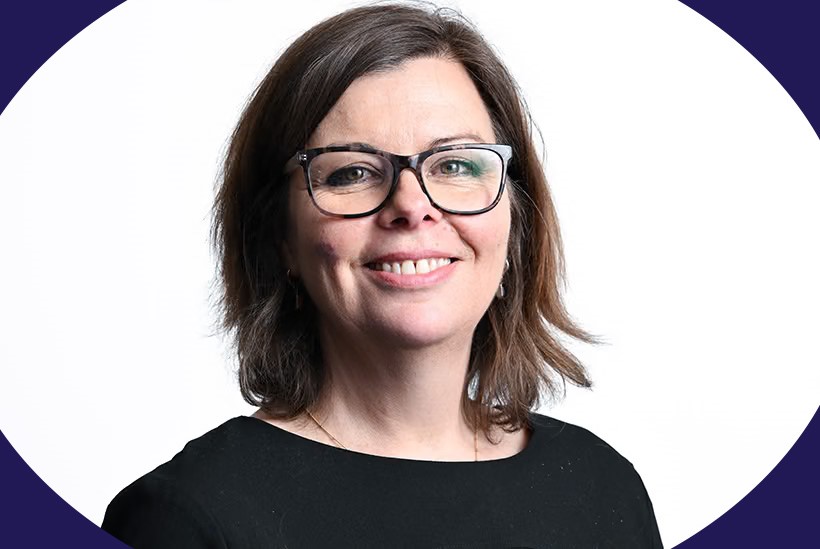 Head and shoulders of Kerry Potter, a woman in her early 50s