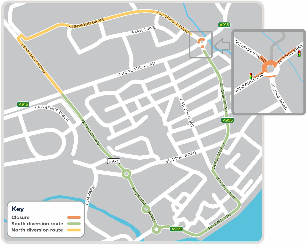 Map of roadworks