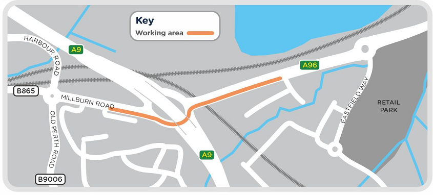 Inverness A96 Raigmore Interchange project map