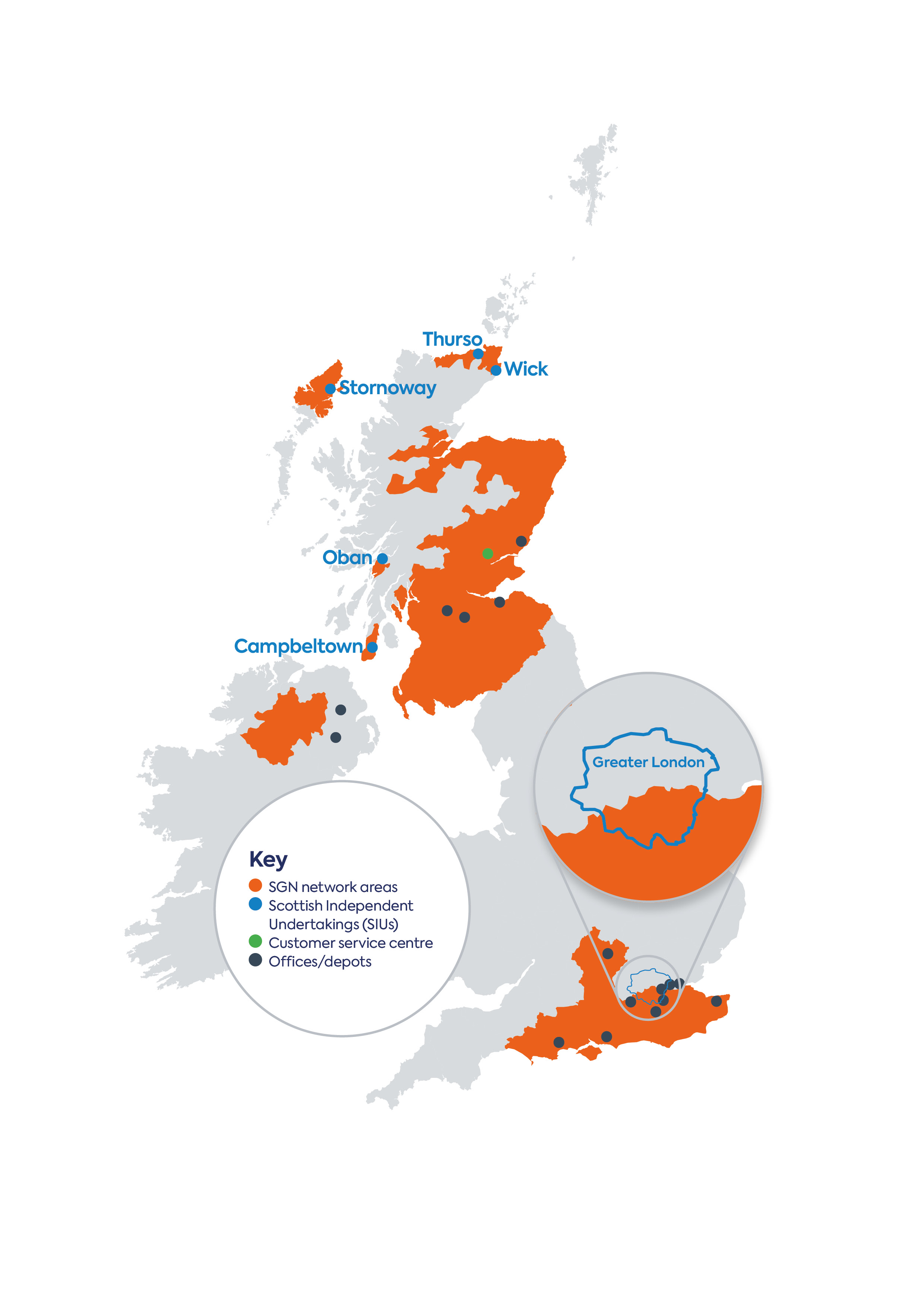 A map of SGN's networks