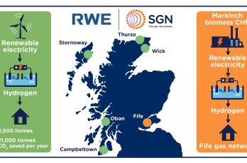 An infographic showing a map of the work SGN and RWE will be doing under this partnership.