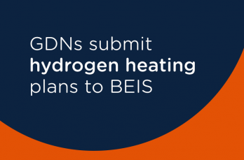 Caption reads 'GDNs submit hydrogen heating plans to BEIS