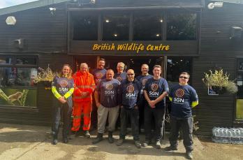 SGN and Cappagh colleagues stand in front of British Wildlife Centre where they volunteered